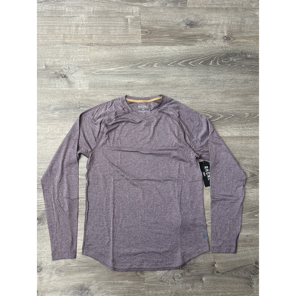 Rhône Atmosphere Long Sleeve Tee Classic Fit Men's Small Shadow Plum/gray Stone